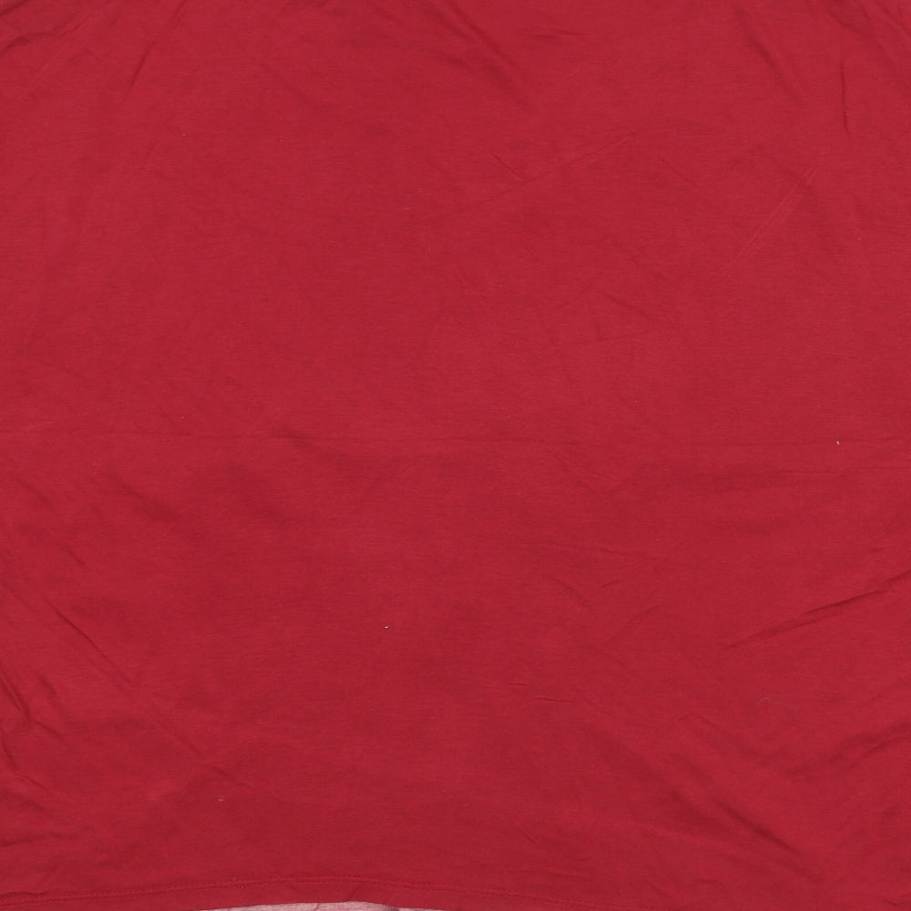 Womens UK Size M Viz a Viz Red Basic T-Shirt