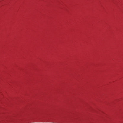 Womens UK Size M Viz a Viz Red Basic T-Shirt