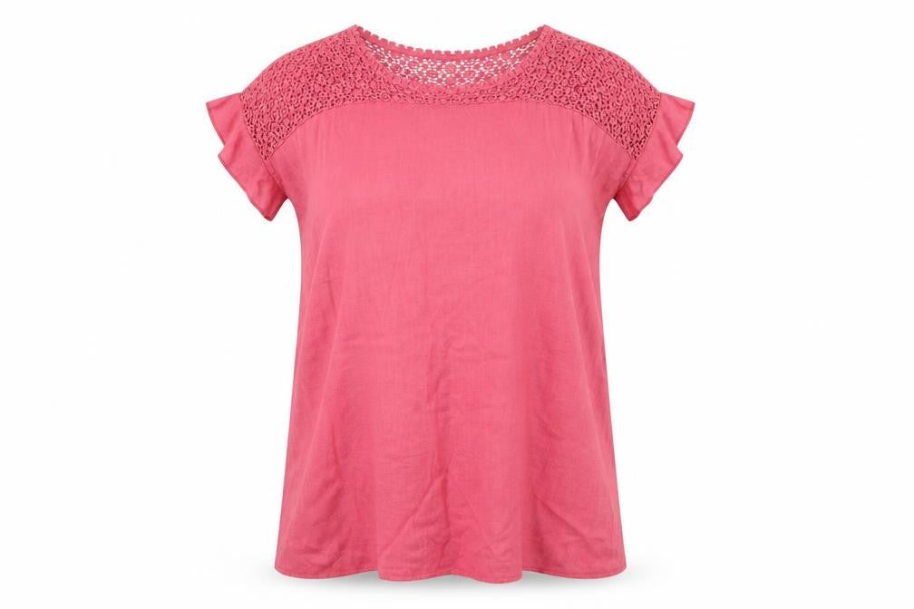 Womens UK Size L Bella moda Pink Basic T-Shirt