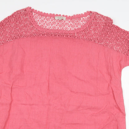 Womens UK Size L Bella moda Pink Basic T-Shirt