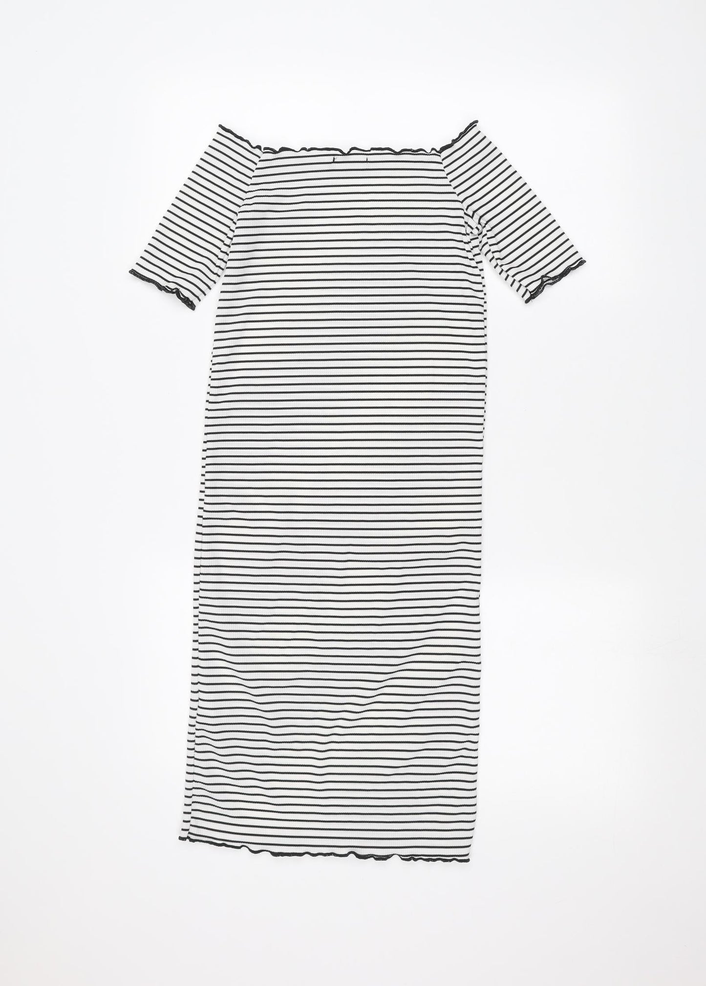 PRETTYLITTLETHING Womens White Striped  A-Line  Size 4