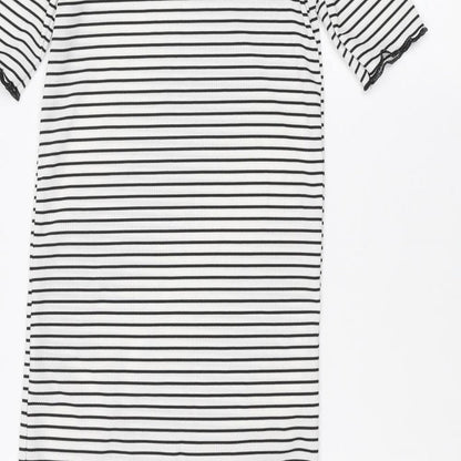 PRETTYLITTLETHING Womens White Striped  A-Line  Size 4
