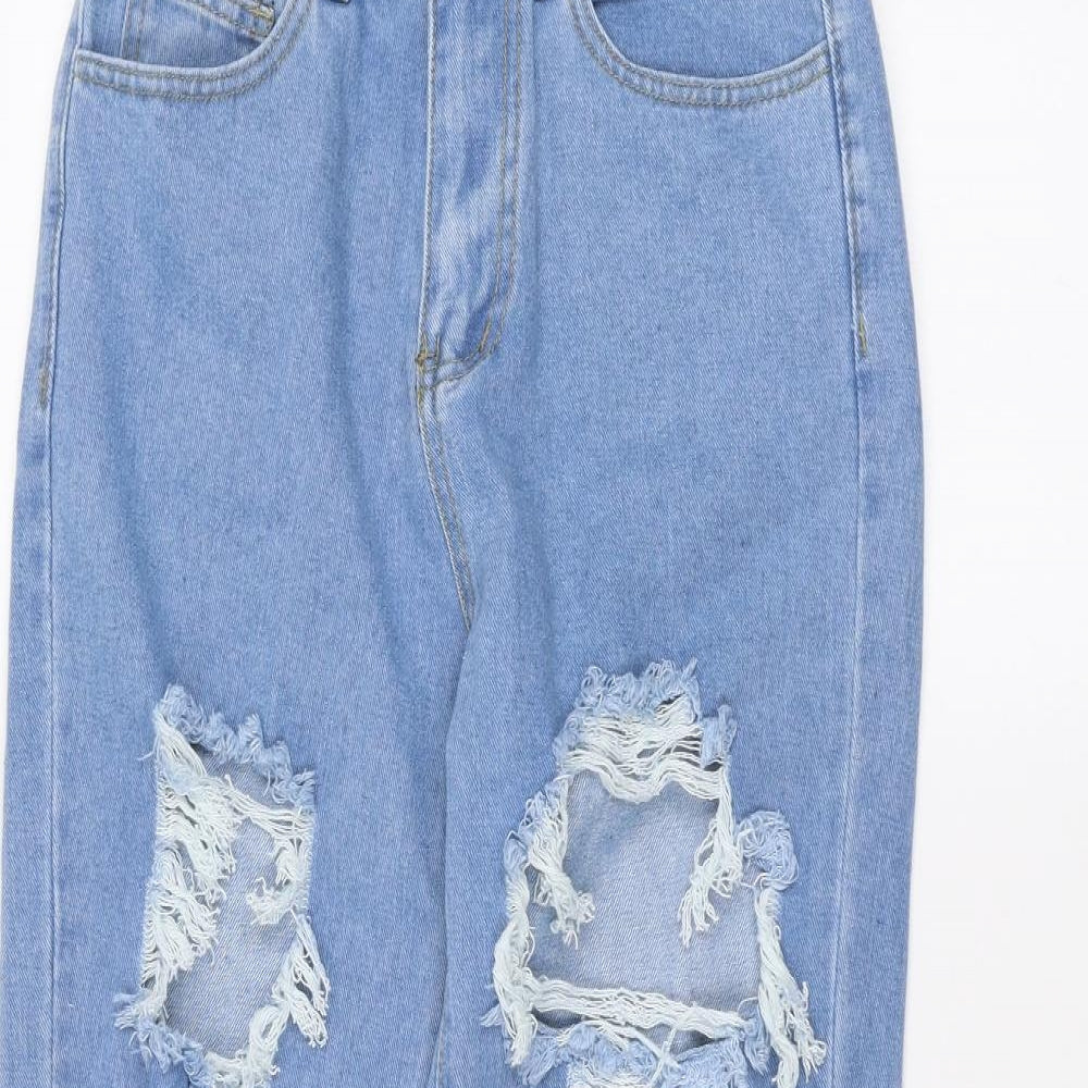 SheIn Womens Blue  Denim Straight Jeans Size S L25 in