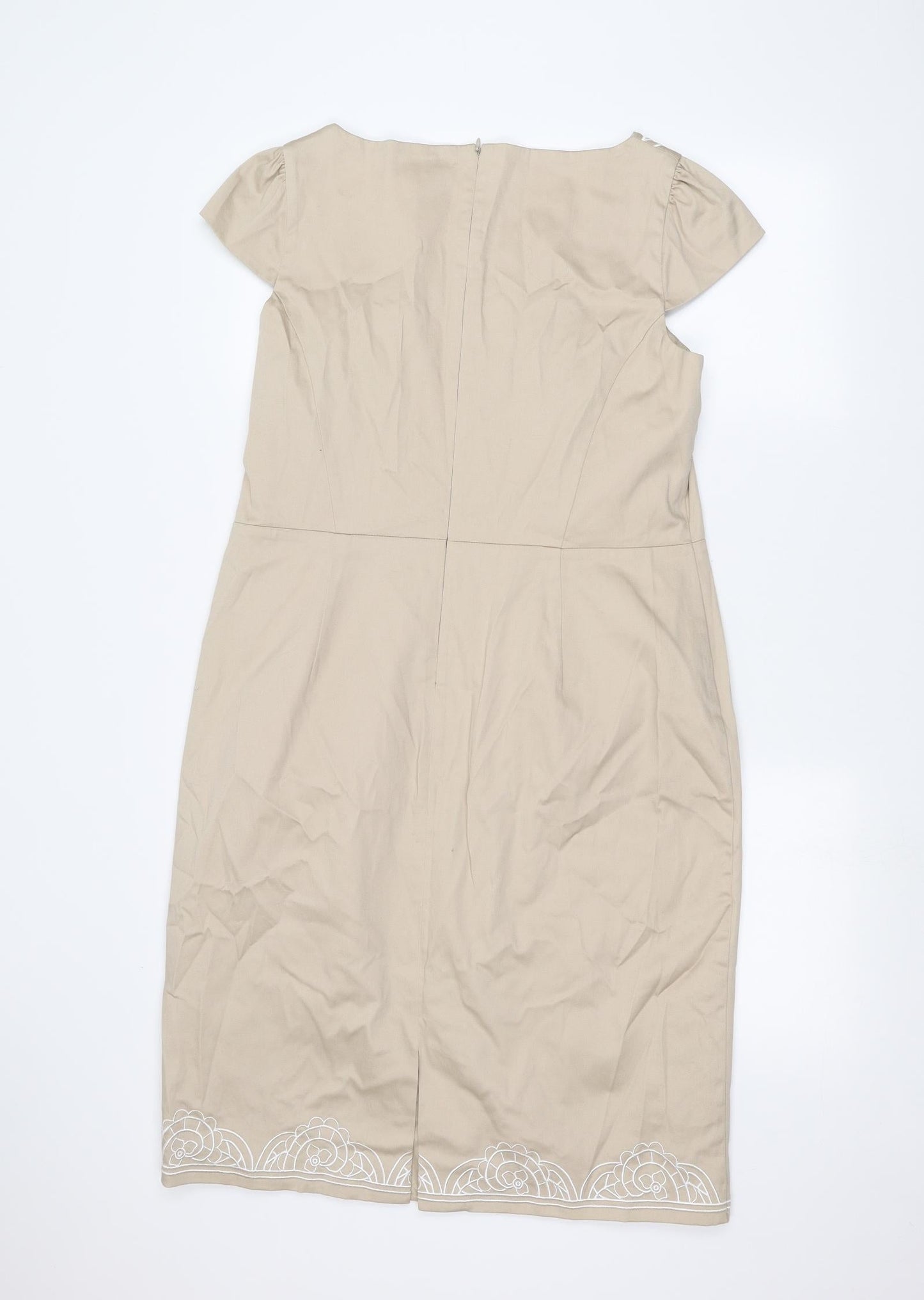 Womens UK Size 16 Savoir Beige Basic T-Shirt