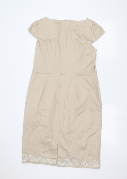 Womens UK Size 16 Savoir Beige Basic T-Shirt