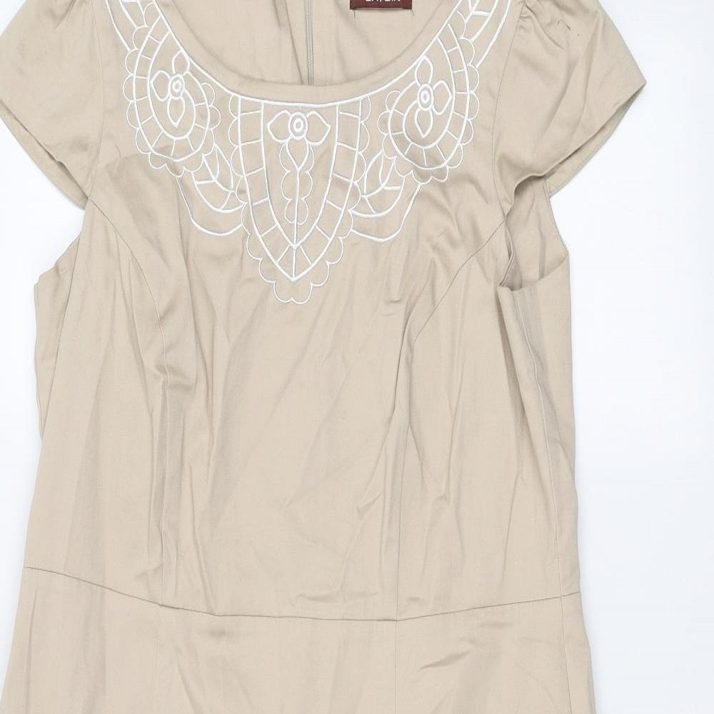 Womens UK Size 16 Savoir Beige Basic T-Shirt