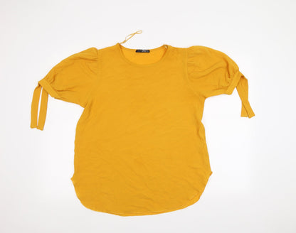Womens UK Size 12 Quiz Yellow Basic Blouse