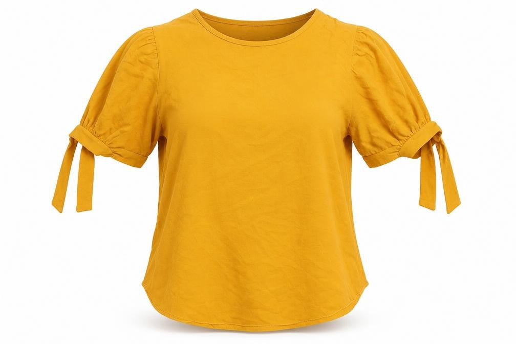 Womens UK Size 12 Quiz Yellow Basic Blouse
