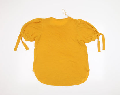 Womens UK Size 12 Quiz Yellow Basic Blouse