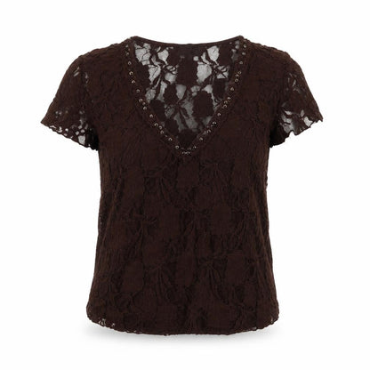 Womens UK Size M Sky designs Brown Basic T-Shirt