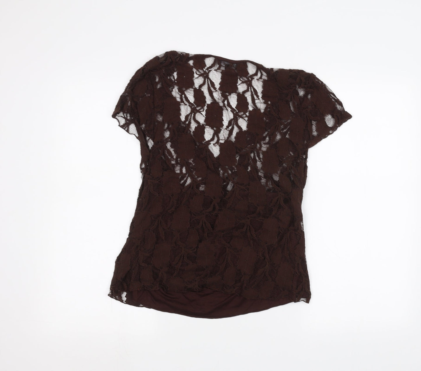 Womens UK Size M Sky designs Brown Basic T-Shirt