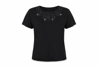 Womens UK Size L JUST ELEGANCE Black Basic T-Shirt