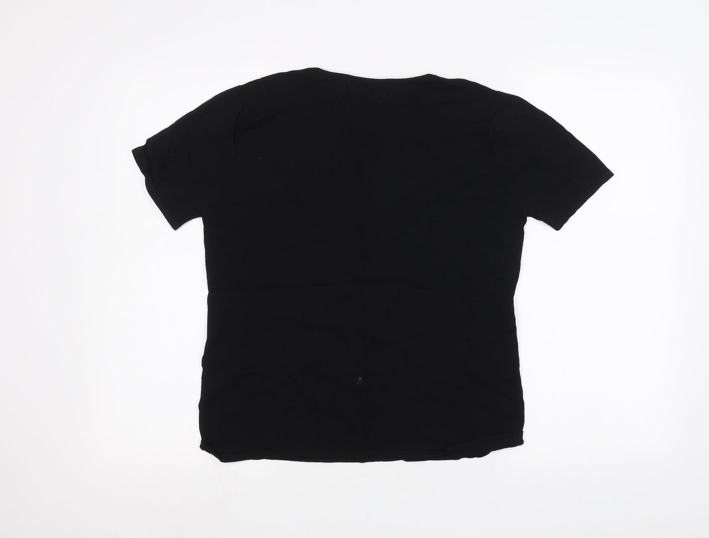 Womens UK Size L JUST ELEGANCE Black Basic T-Shirt