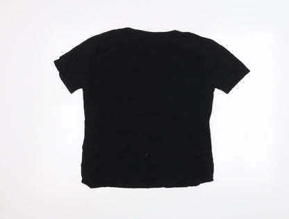 Womens UK Size L JUST ELEGANCE Black Basic T-Shirt