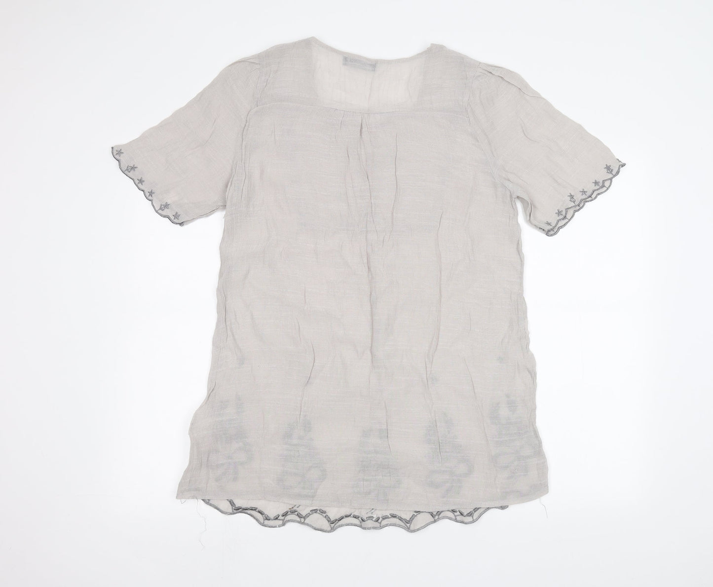Womens UK Size M JUST ELEGANCE Grey Basic T-Shirt