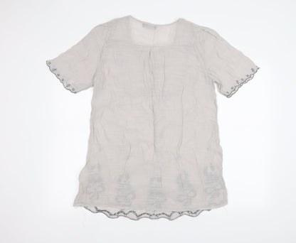 Womens UK Size M JUST ELEGANCE Grey Basic T-Shirt