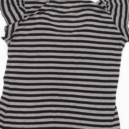 Womens UK Size L BASSINI Grey Basic T-Shirt