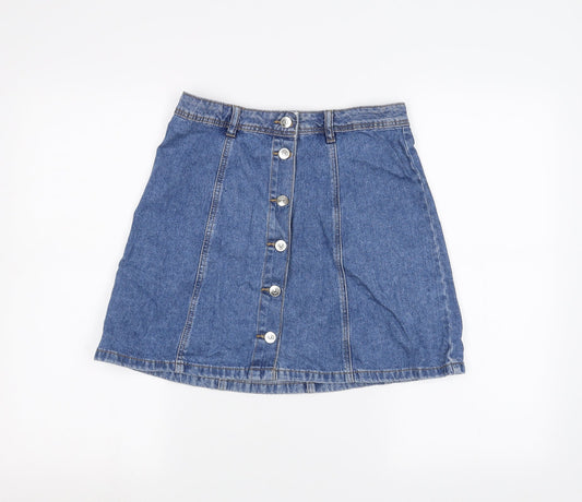 H&M Womens Blue  Denim A-Line Skirt Size 10