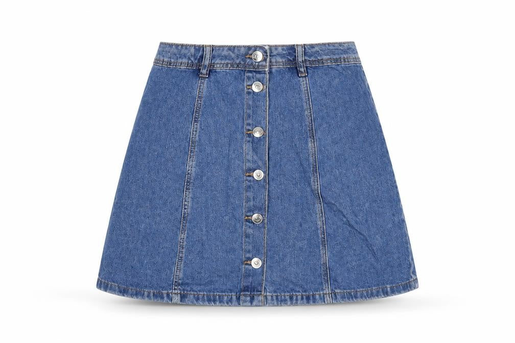 Womens UK Size 10 H&M A-Line Denim Skirt
