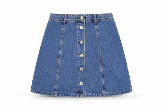 Womens UK Size 10 H&M A-Line Denim Skirt