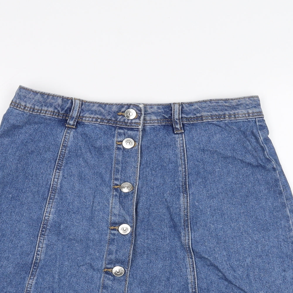 H&M Womens Blue  Denim A-Line Skirt Size 10