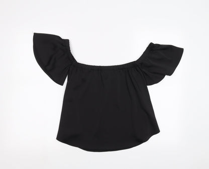 Womens UK Size 6 New Look Black Basic T-Shirt
