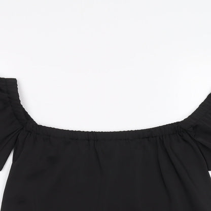 Womens UK Size 6 New Look Black Basic T-Shirt