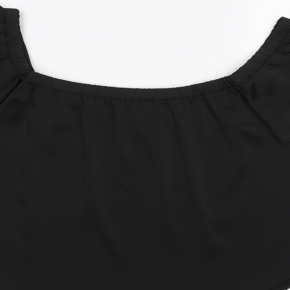 Womens UK Size 6 New Look Black Basic T-Shirt