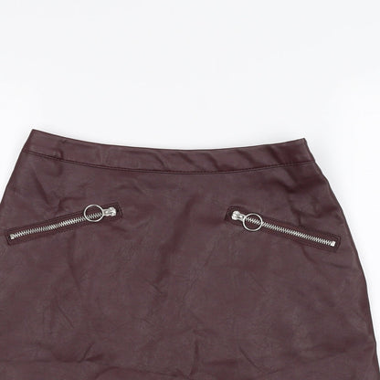 Primark Womens Red   A-Line Skirt Size 6