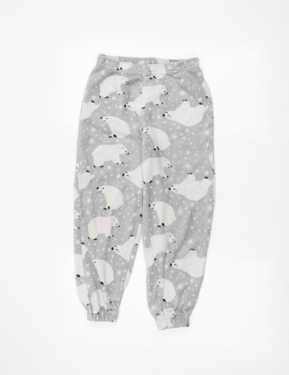 just like you Girls Grey   Sweatpants Trousers Size 8-9 Years - polar bear