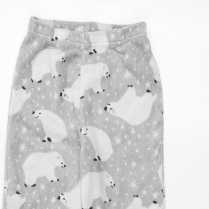 just like you Girls Grey   Sweatpants Trousers Size 8-9 Years - polar bear
