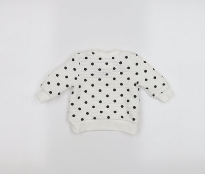 Primark Baby White Polka Dot  Pullover Jumper Size 3-6 Months
