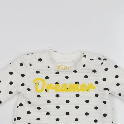 Primark Baby White Polka Dot  Pullover Jumper Size 3-6 Months