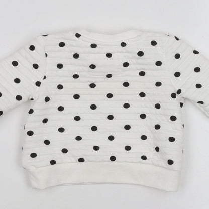 Primark Baby White Polka Dot  Pullover Jumper Size 3-6 Months