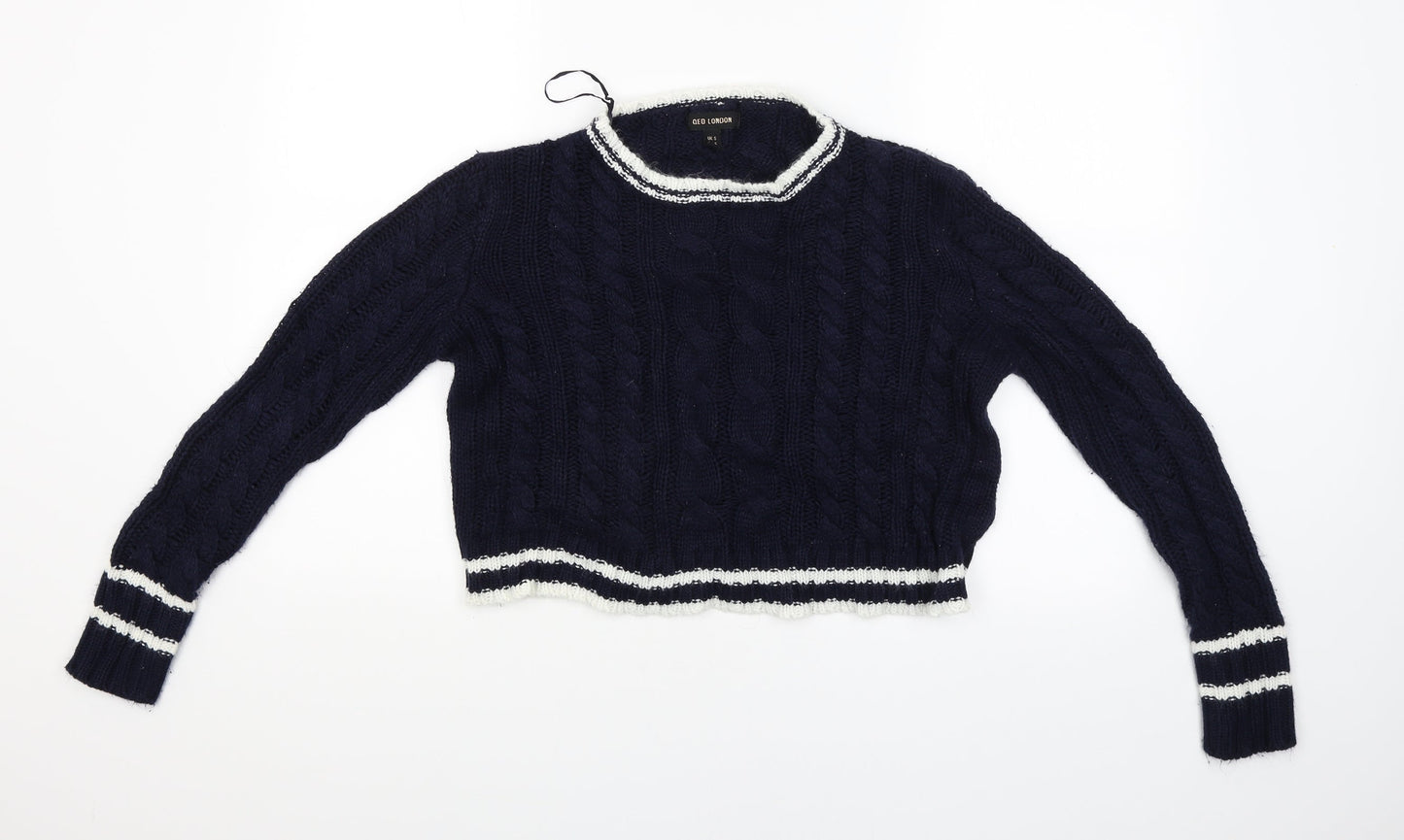 Womens UK Size S QED London Blue Pullover Jumper