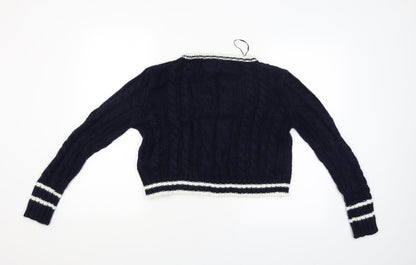 Womens UK Size S QED London Blue Pullover Jumper