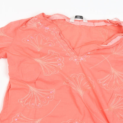 Womens UK Size 8 New Look Pink Basic Blouse