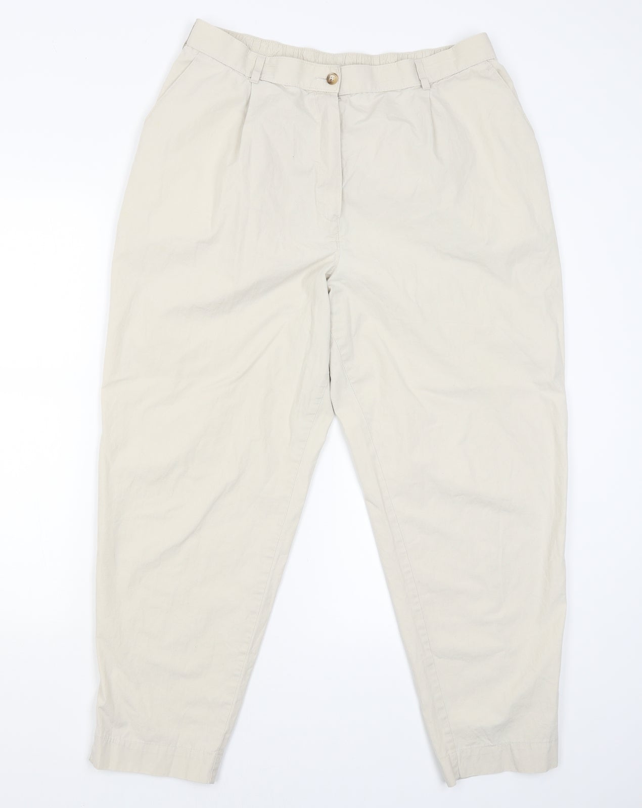 Marks and Spencer Mens Beige   Capri Trousers Size 18 L25 in