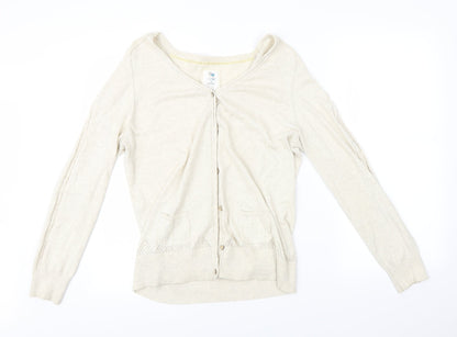 Womens UK Size 16 Preworn Beige Cardigan Jumper