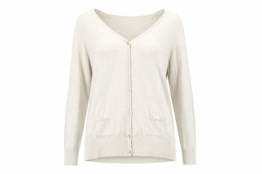Womens UK Size 16 Preworn Beige Cardigan Jumper