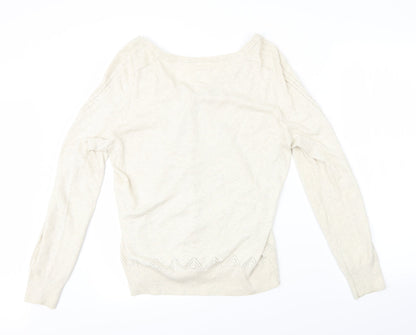 Womens UK Size 16 Preworn Beige Cardigan Jumper
