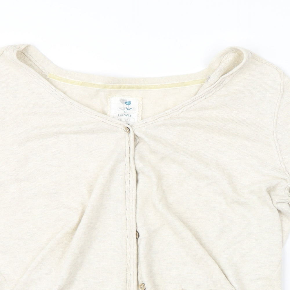 Womens UK Size 16 Preworn Beige Cardigan Jumper