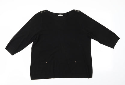 Womens UK Size 2 BHS Black Pullover Jumper