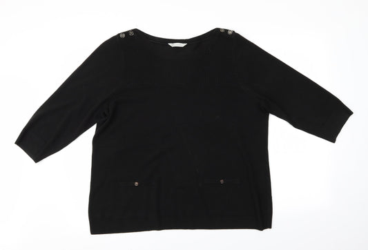 BHS Womens Black   Pullover Jumper Size 2