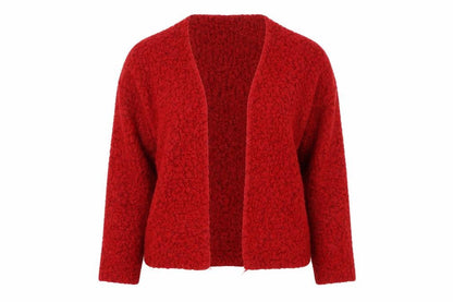 Womens UK Size M New Look Red Full Zip Jumper