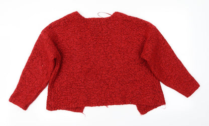 Womens UK Size M New Look Red Full Zip Jumper