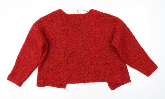 Womens UK Size M New Look Red Full Zip Jumper