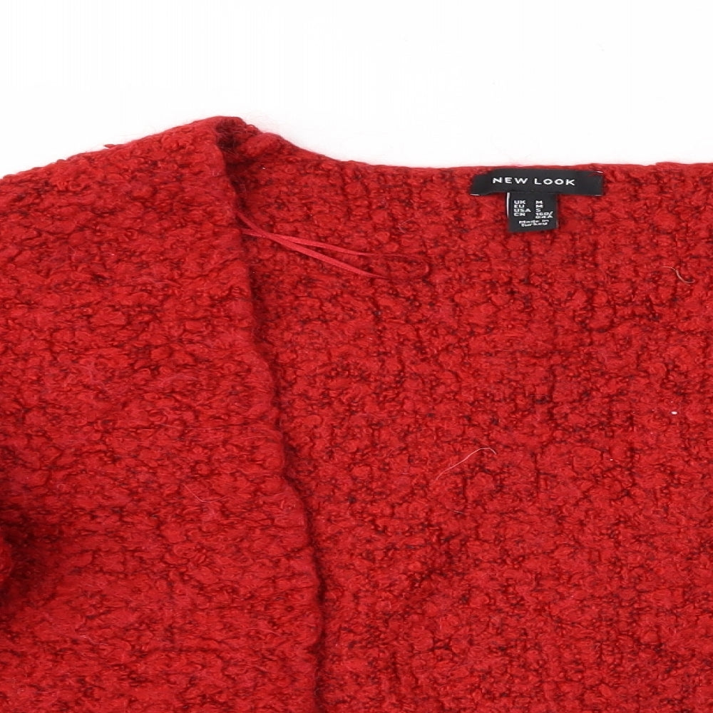 Womens UK Size M New Look Red Full Zip Jumper