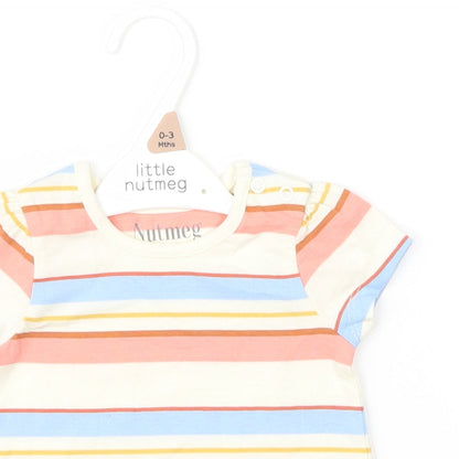 Nutmeg Baby Multicoloured Striped  Basic T-Shirt Size 0-3 Months