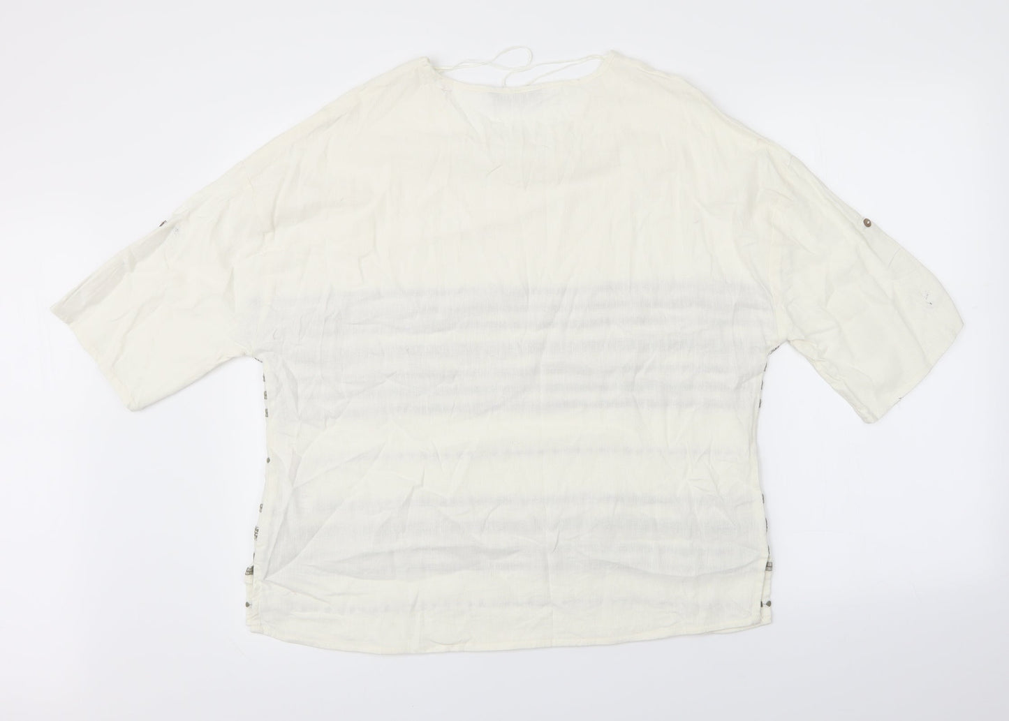 Womens UK Size M Viz A Viz White Basic Blouse